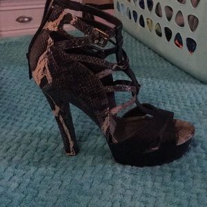 Snake print heels
